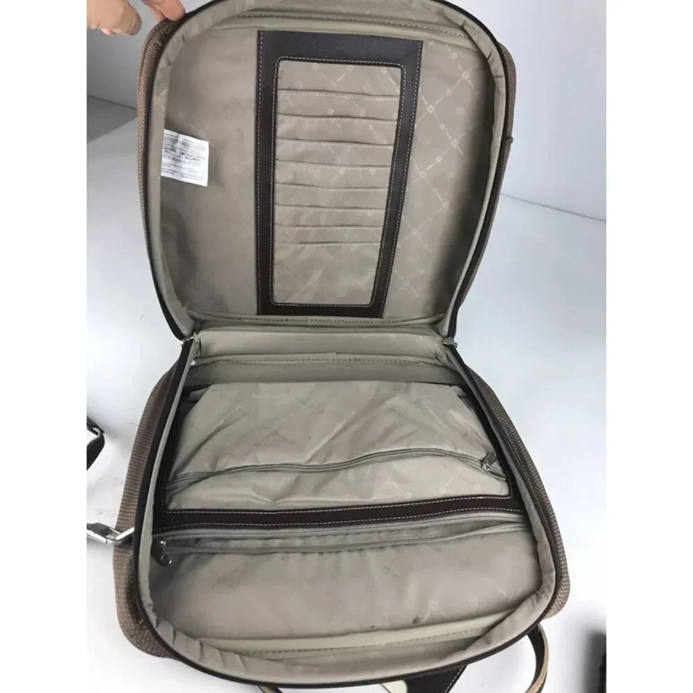 Samsonite Womens Beige Inner Pockets Zip Around Detachable Strap Laptop Bag‎